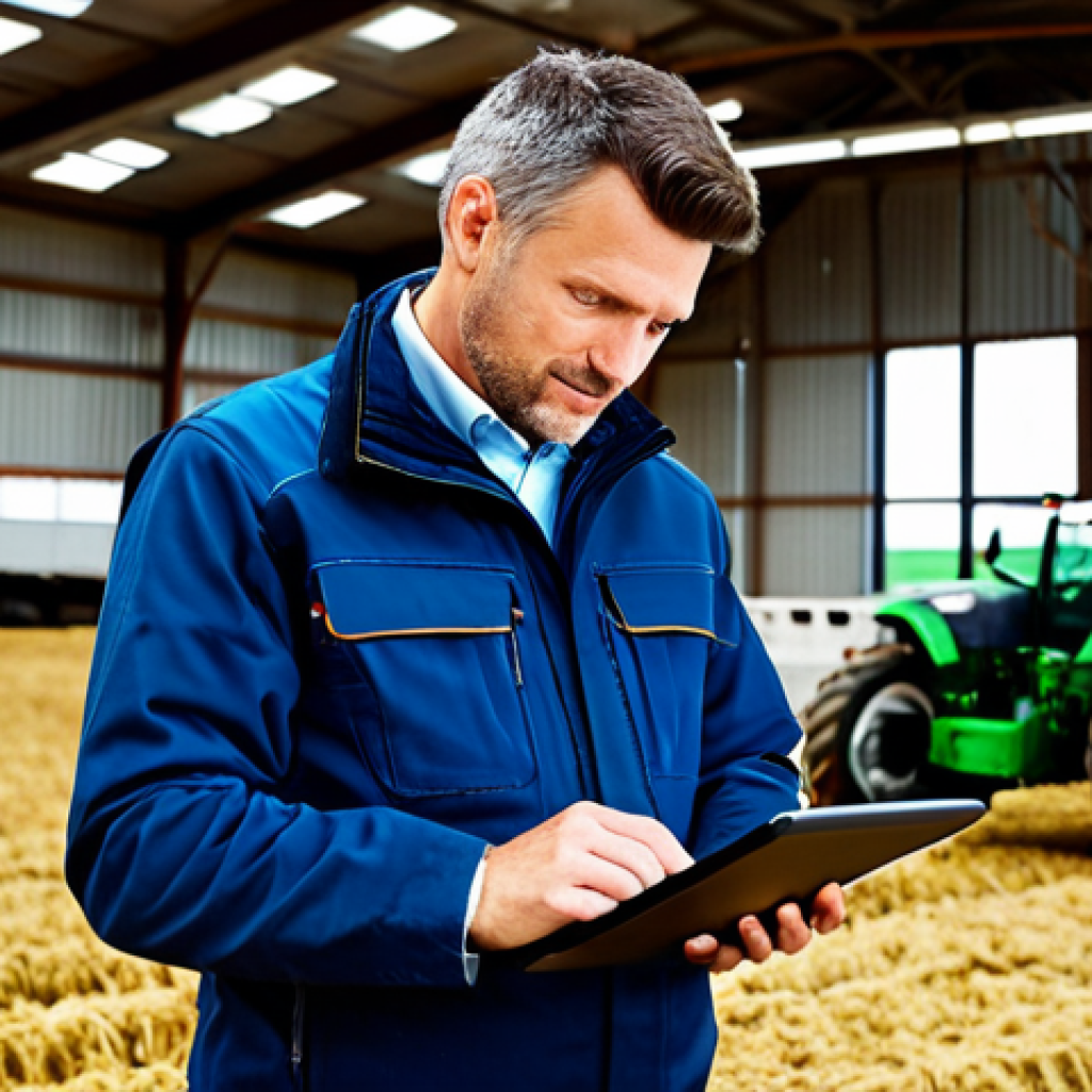 Modern Farm Management**

"A fully clothed Agrarbetriebswirt (agricultural business manager) in appropriate attire, standing in a modern, high-tech barn, examining data on a tablet, safe for work, professional, correct proportions, perfect anatomy, farm equipment in background, natural pose, well-formed hands, proper finger count, appropriate content, family-friendly."

**