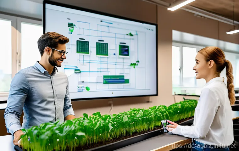 농업경영사 자격증으로 취업한 사람들의 후기 - **Prompt:** A female "Agrarmanagerin" (agricultural manager) in her early 30s, dressed in smart casu...