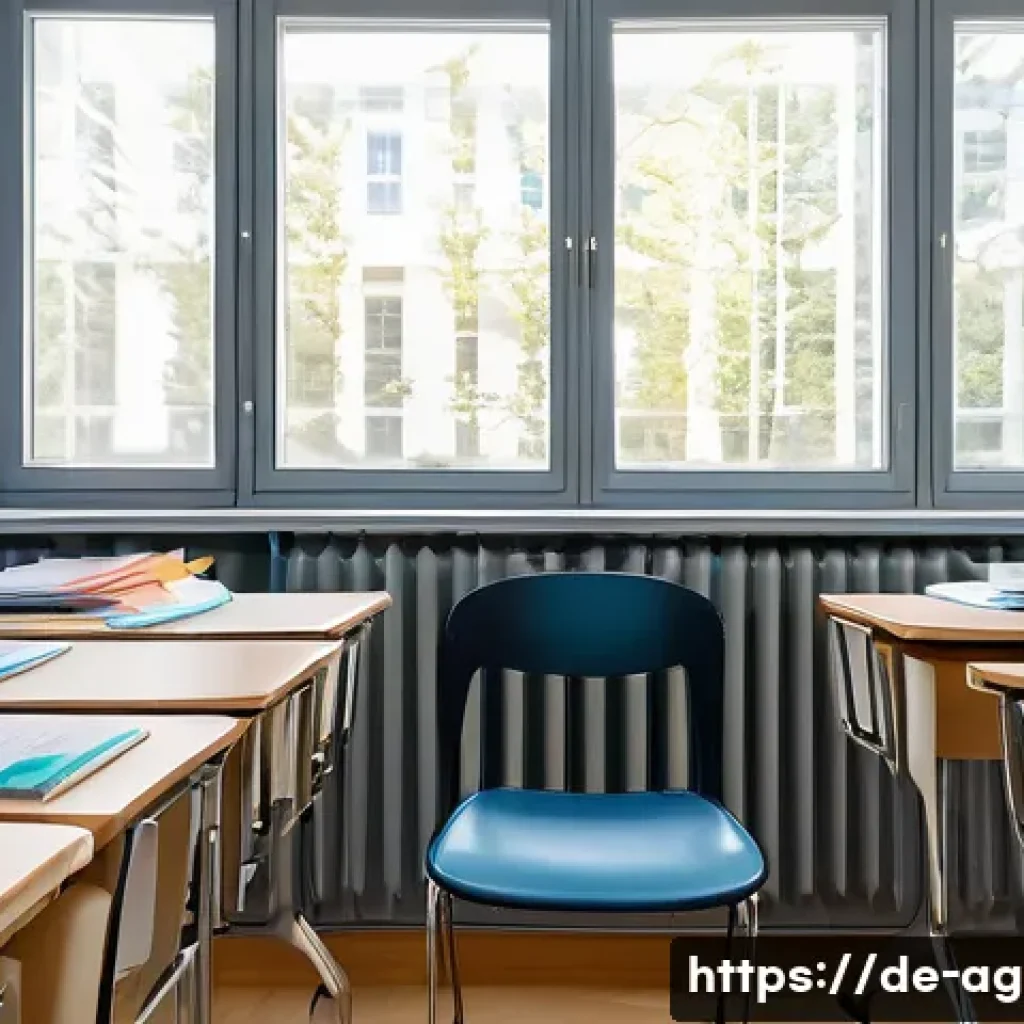 농업경영사 자격증 시험장에서의 유의점 - A neat and well-organized exam desk setup in a bright, quiet classroom in Germany, featuring a clear...