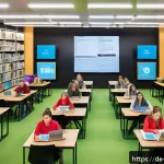 Home 18 농업경영사 학습 자료 추천 - A modern German agricultural management classroom setting featuring diverse adult students engaged w...