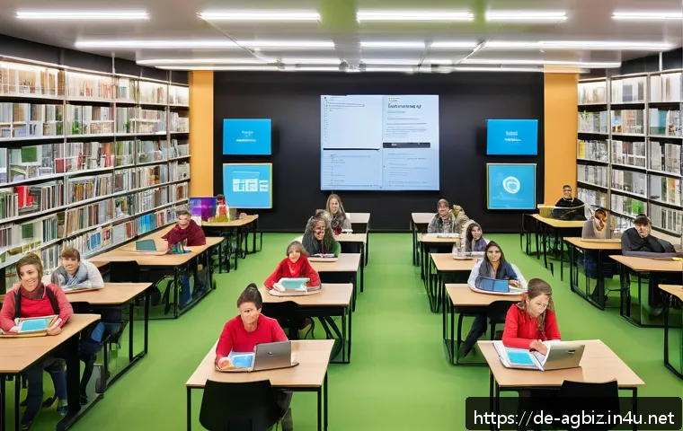 농업경영사 학습 자료 추천 - A modern German agricultural management classroom setting featuring diverse adult students engaged w...