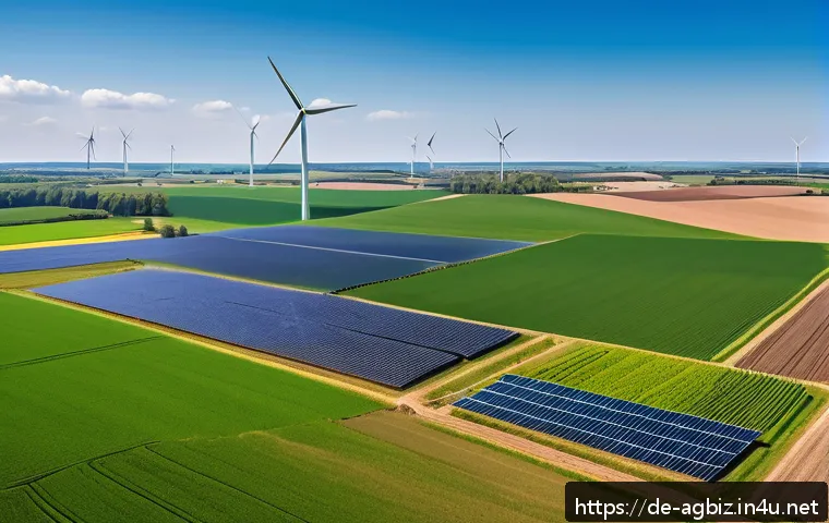 농업경영사 직무의 유망 산업 - A modern German farm landscape showcasing sustainable farming practices, featuring advanced precisio...